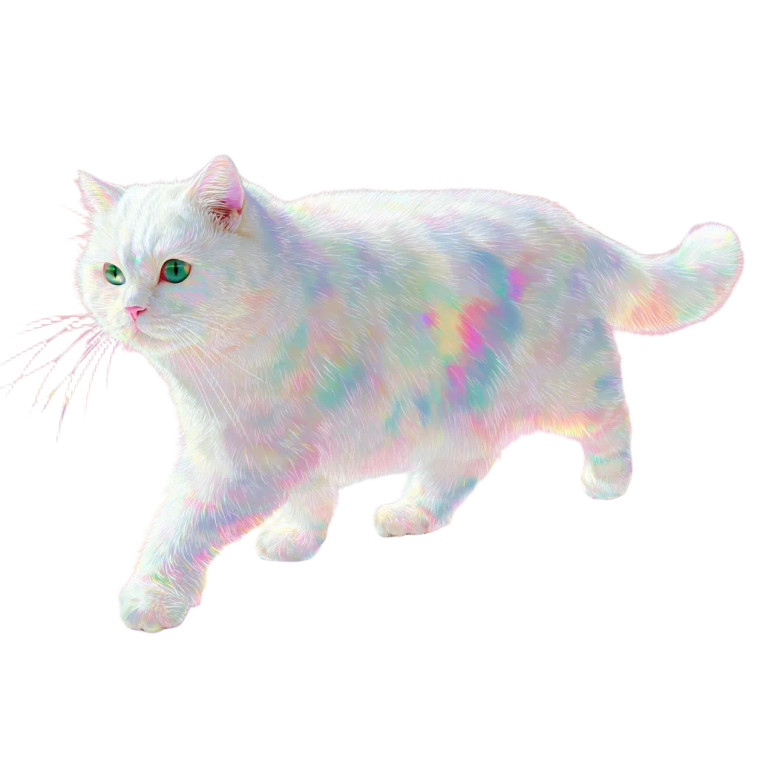 Rainbow Dream Cat Vinyl Car Decal Sticker – Waterproof & UV-Resistant 3.4133333333333336"