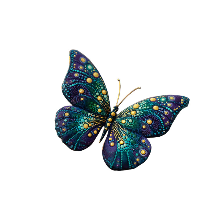 Dot Art Butterfly Vinyl Car Decal Sticker – Waterproof & UV-Resistant 6.826666666666667"