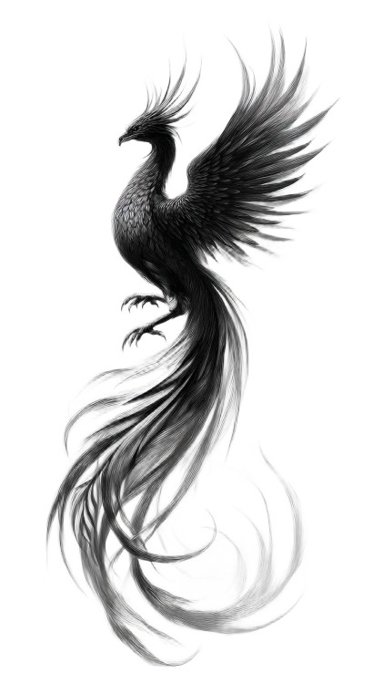 Elegant Phoenix Tattoo V3 Vinyl Car Decal Sticker – Waterproof & UV-Resistant 4.906666666666666"