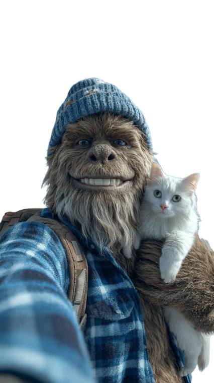 Cheerful Bigfoot Yeti Vinyl Car Decal Sticker – Waterproof & UV-Resistant 4.8533333333333335"