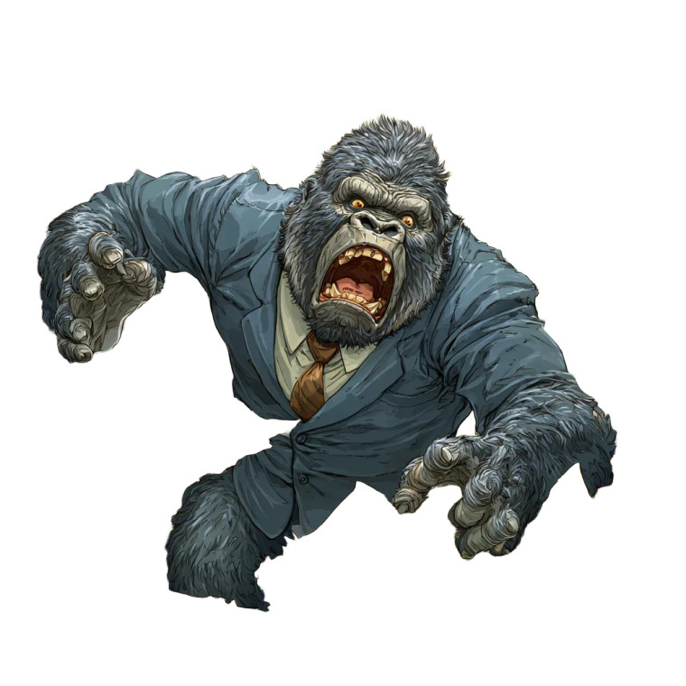 Overwhelmed Office Gorilla Vinyl Car Decal Sticker – Waterproof & UV-Resistant 3.4133333333333336"