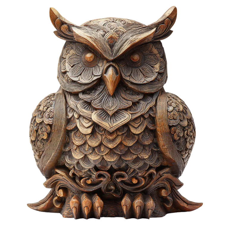 Wooden Owl Sculpture Vinyl Car Decal Sticker – Waterproof & UV-Resistant 3.4133333333333336" Wooden Owl Sculpture Vinyl Car Decal Sticker – Waterproof & UV-Resistant 3.4133333333333336"