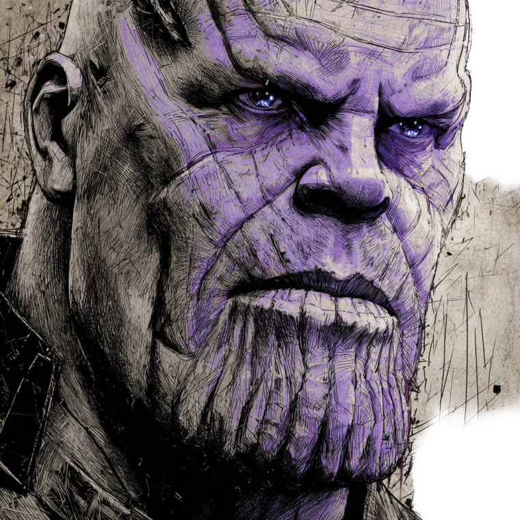 Thanos Portrait V4 Vinyl Car Decal Sticker – Waterproof & UV-Resistant 6.826666666666667"