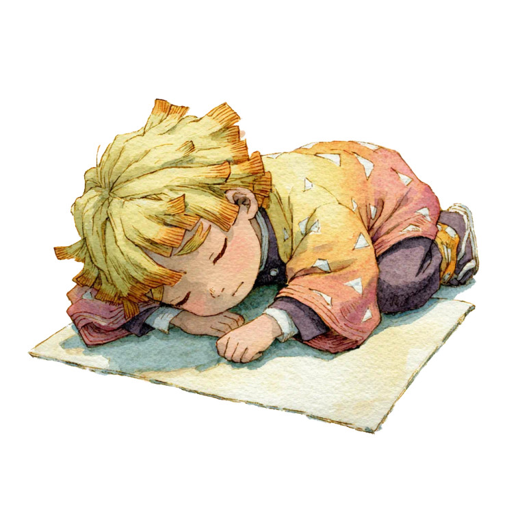 Sleeping Zenitsu Vinyl Car Decal Sticker – Waterproof & UV-Resistant 3.4133333333333336"
