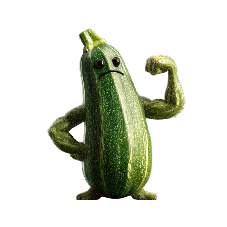 Muscular Zucchini Vinyl Car Decal Sticker – Waterproof & UV-Resistant 3.4133333333333336"