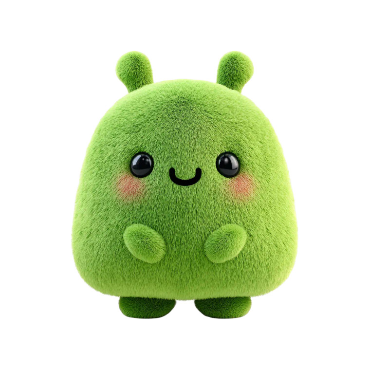 Green Blob Plush Vinyl Car Decal Sticker – Waterproof & UV-Resistant 6.826666666666667"