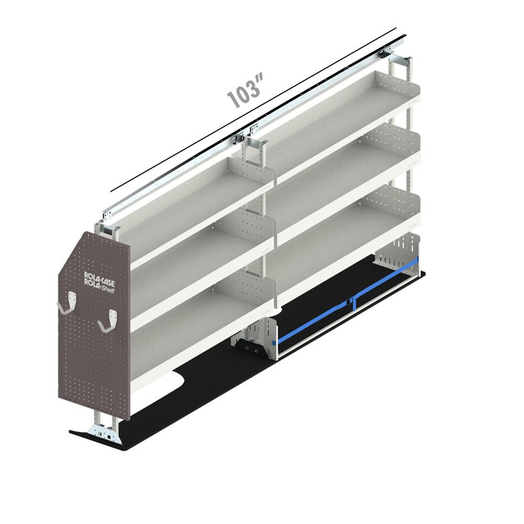 Rolacase Van Storage System Kit RSLLRSP- DR Driver Side Service Bin Package; Powder Coated; Oyster And Hammertone; Steel
