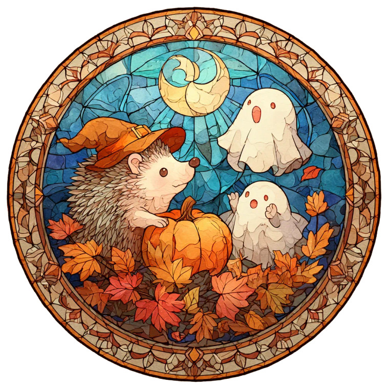 Hedgehog Witch Moon Vinyl Car Decal Sticker – Waterproof & UV-Resistant 3.4133333333333336"