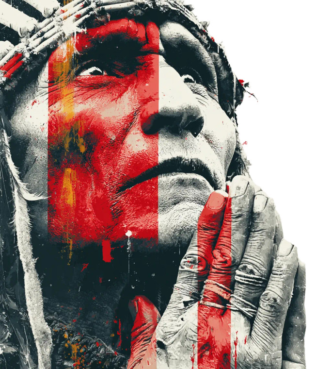 Native Skyward Gaze Vinyl Car Decal Sticker – Waterproof & UV-Resistant 3.7866666666666666"