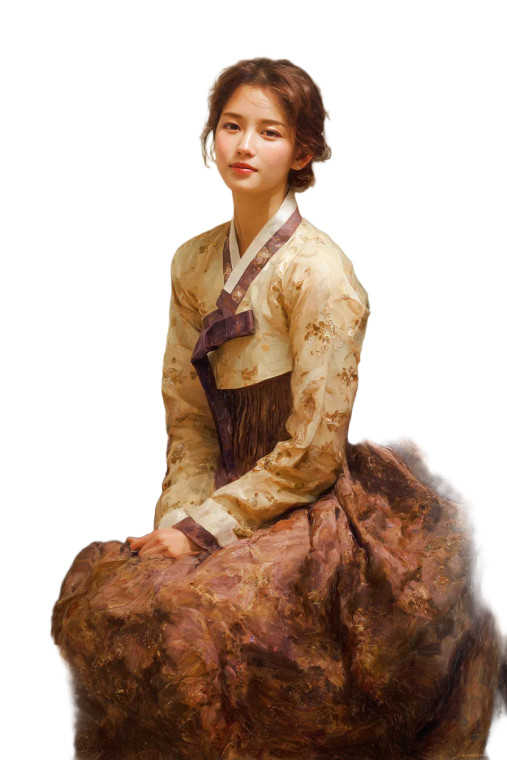 Elegant Hanbok Portrait V10 Vinyl Car Decal Sticker – Waterproof & UV-Resistant 8.96"