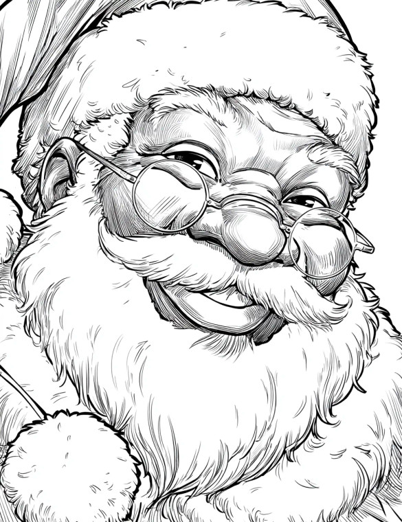 Black Santa Coloring Vinyl Car Decal Sticker – Waterproof & UV-Resistant 4.16"