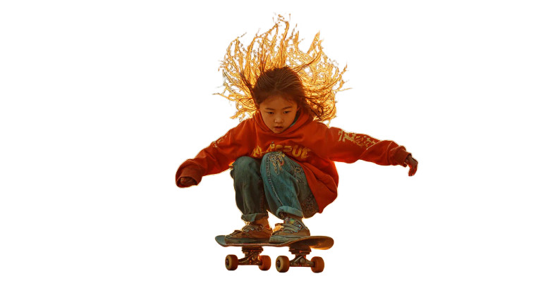 Skateboarding Girl V9 Vinyl Car Decal Sticker – Waterproof & UV-Resistant 2.72"