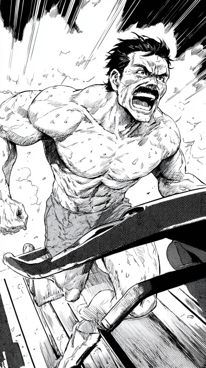 Muscular Manga Runner Vinyl Car Decal Sticker – Waterproof & UV-Resistant 9.706666666666667"