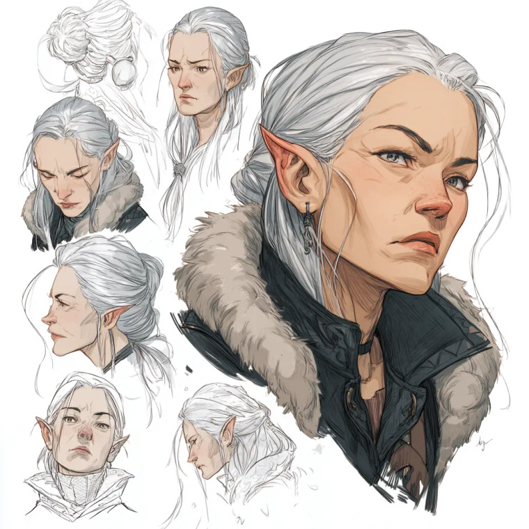 Silver-Haired Elf Fighter Vinyl Car Decal Sticker – Waterproof & UV-Resistant 3.4133333333333336"
