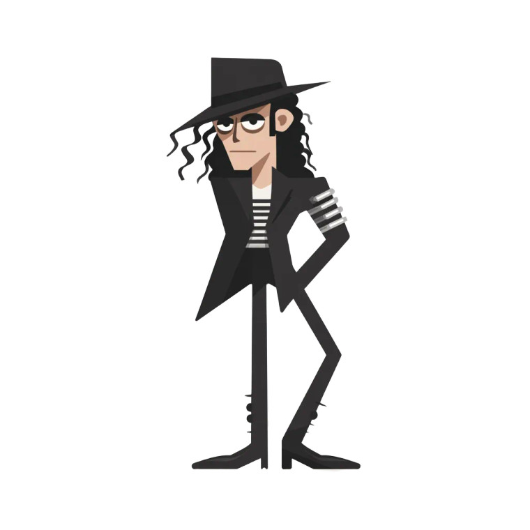 Michael Jackson Cartoon Vinyl Car Decal Sticker – Waterproof & UV-Resistant 3.4133333333333336"