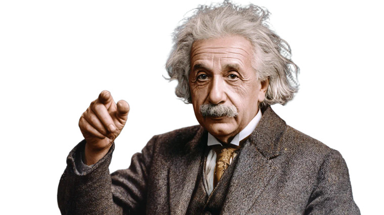 Sceptical Einstein Pose Vinyl Car Decal Sticker – Waterproof & UV-Resistant 5.4
