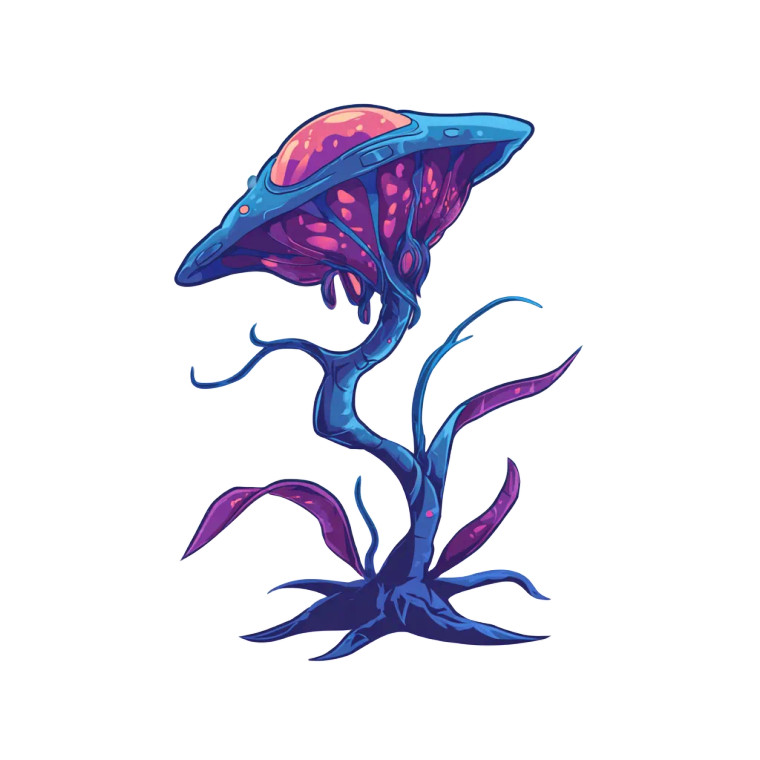 Cyber Mushroom Vinyl Car Decal Sticker – Waterproof & UV-Resistant 3.4133333333333336"