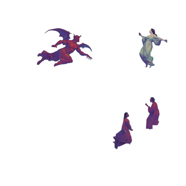 Demon'S Vintage Painting Vinyl Car Decal Sticker – Waterproof & UV-Resistant 3.4133333333333336"