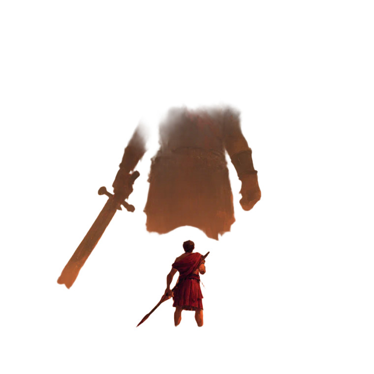 David Slaying Goliath Vinyl Car Decal Sticker – Waterproof & UV-Resistant 3.4133333333333336"