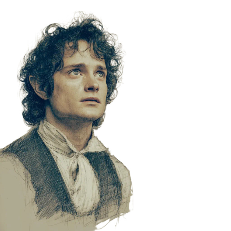 Frodo Baggins Portrait V2 Vinyl Car Decal Sticker – Waterproof & UV-Resistant 3.4133333333333336"