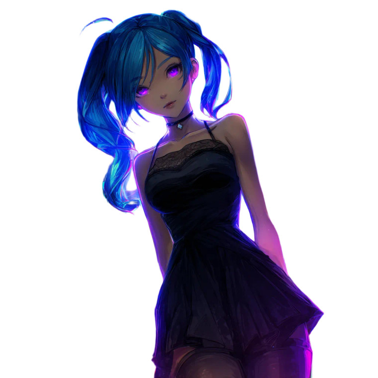Dark Fantasy Anime Girl V3 Vinyl Car Decal Sticker – Waterproof & UV-Resistant 3.4133333333333336"