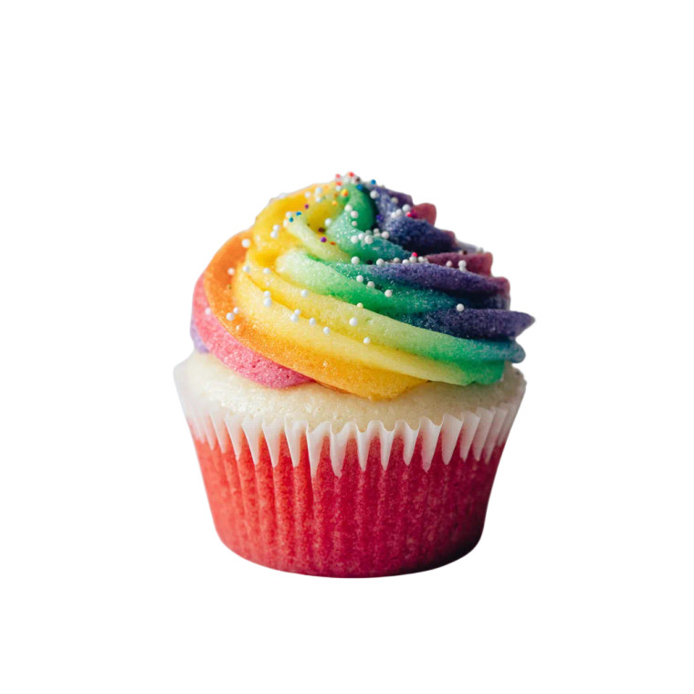 Rainbow Cupcake Vinyl Car Decal Sticker – Waterproof & UV-Resistant 3.4133333333333336"
