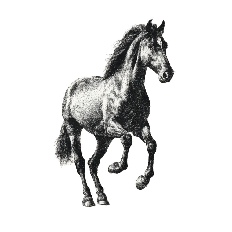 Running Horse Art Vinyl Car Decal Sticker – Waterproof & UV-Resistant 3.4133333333333336"