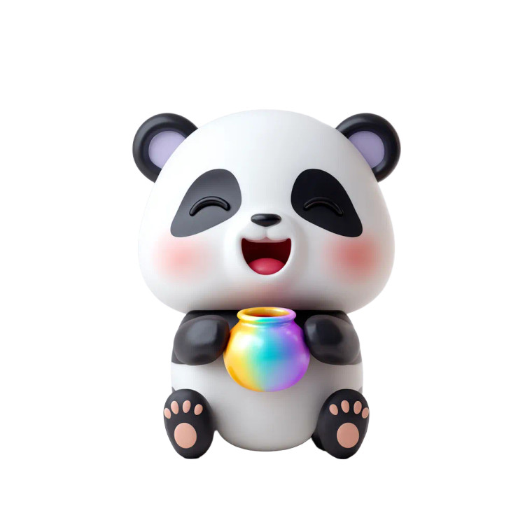 Lucky Panda Mascot Vinyl Car Decal Sticker – Waterproof & UV-Resistant 6.826666666666667"