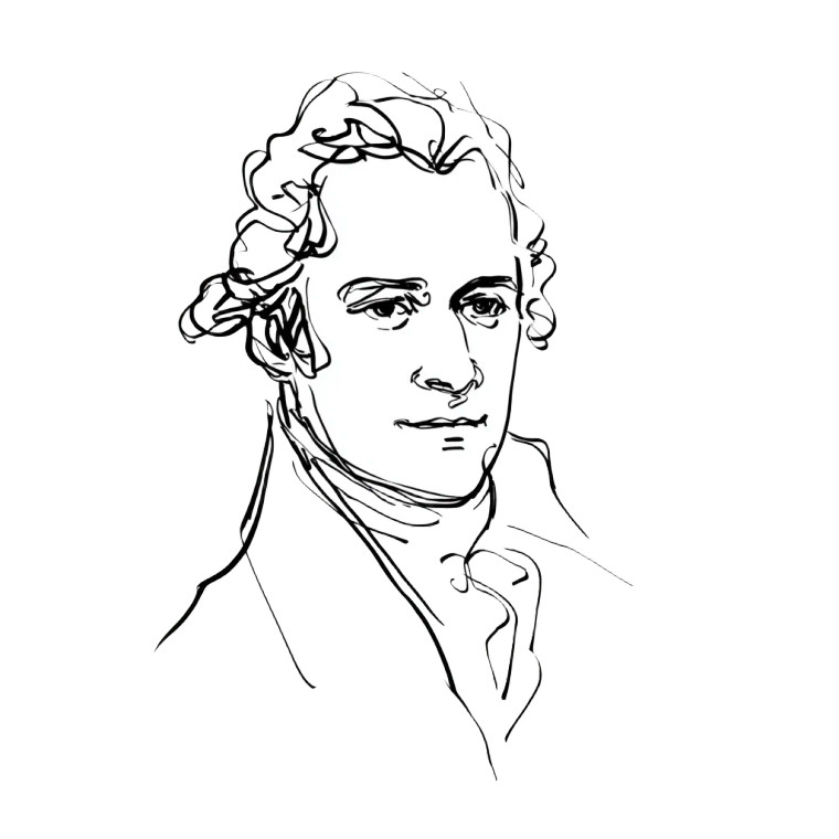 Alexander Hamilton Portrait Vinyl Car Decal Sticker – Waterproof & UV-Resistant 3.4133333333333336"
