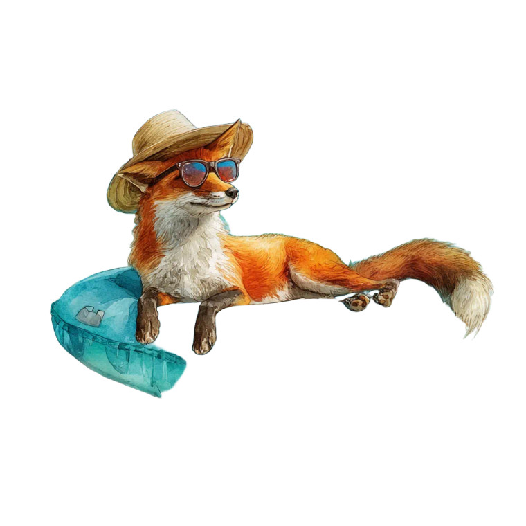 Fox On Mattress Vinyl Car Decal Sticker – Waterproof & UV-Resistant 3.4133333333333336"