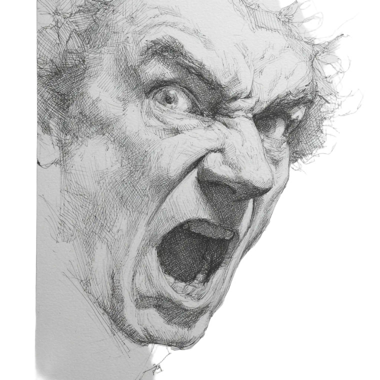 Angry Man Drawing Vinyl Car Decal Sticker – Waterproof & UV-Resistant 3.4133333333333336"