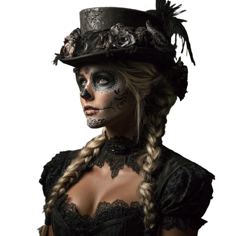 La Catrina Portrait Vinyl Car Decal Sticker – Waterproof & UV-Resistant 3.4133333333333336"