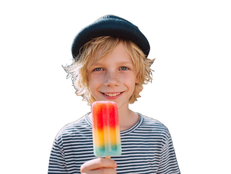 Happy Boy With Popsicle Vinyl Car Decal Sticker – Waterproof & UV-Resistant 6.1866666666666665"