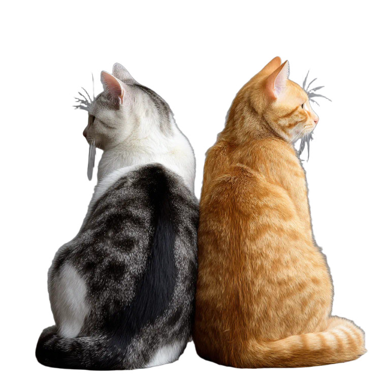 Cats' Heart Tails Vinyl Car Decal Sticker – Waterproof & UV-Resistant 3.4133333333333336"