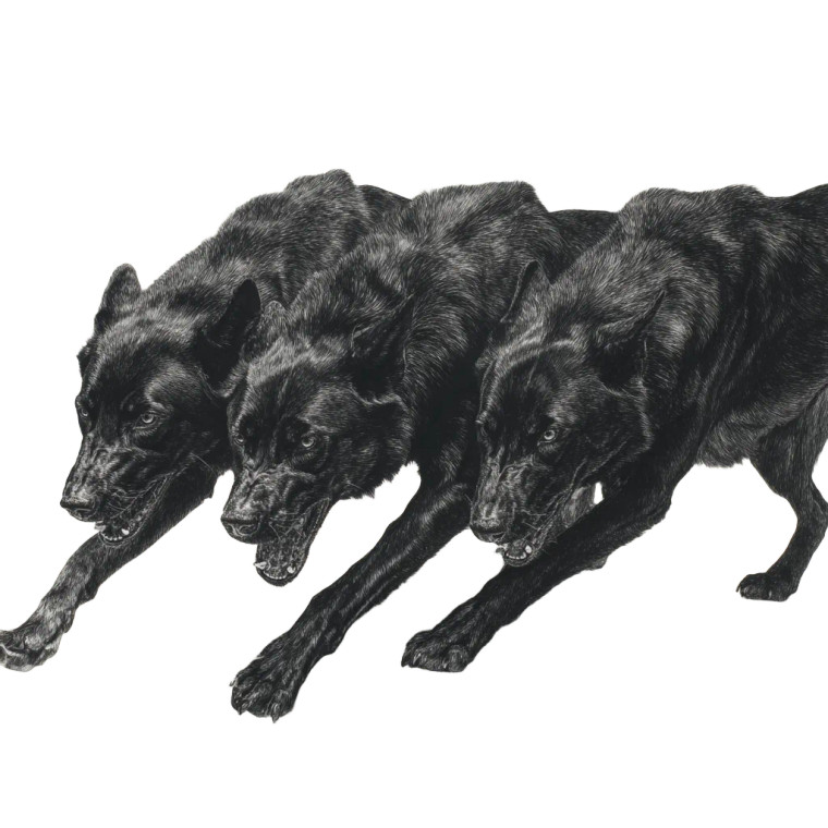 Cerberus Pencil Drawing Vinyl Car Decal Sticker – Waterproof & UV-Resistant 3.4133333333333336"