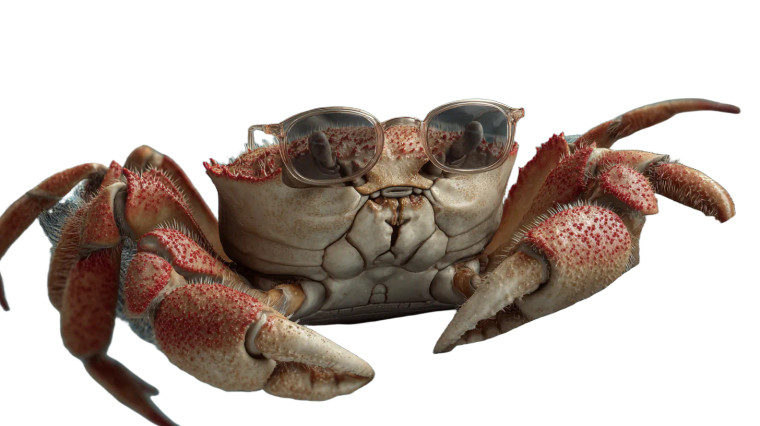 Crab In Hammock Vinyl Car Decal Sticker – Waterproof & UV-Resistant 2.72"