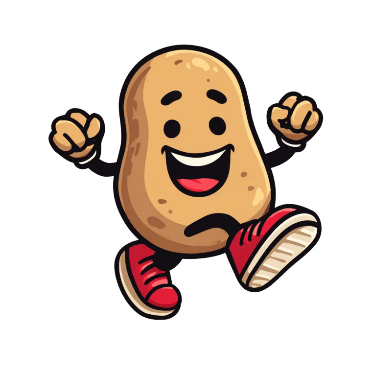 Jumping Cartoon Potato Vinyl Car Decal Sticker – Waterproof & UV-Resistant 3.4133333333333336"