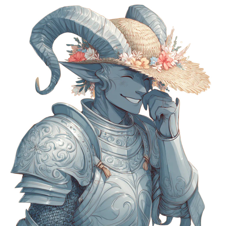 Grey Tiefling Paladin Vinyl Car Decal Sticker – Waterproof & UV-Resistant 3.4133333333333336"