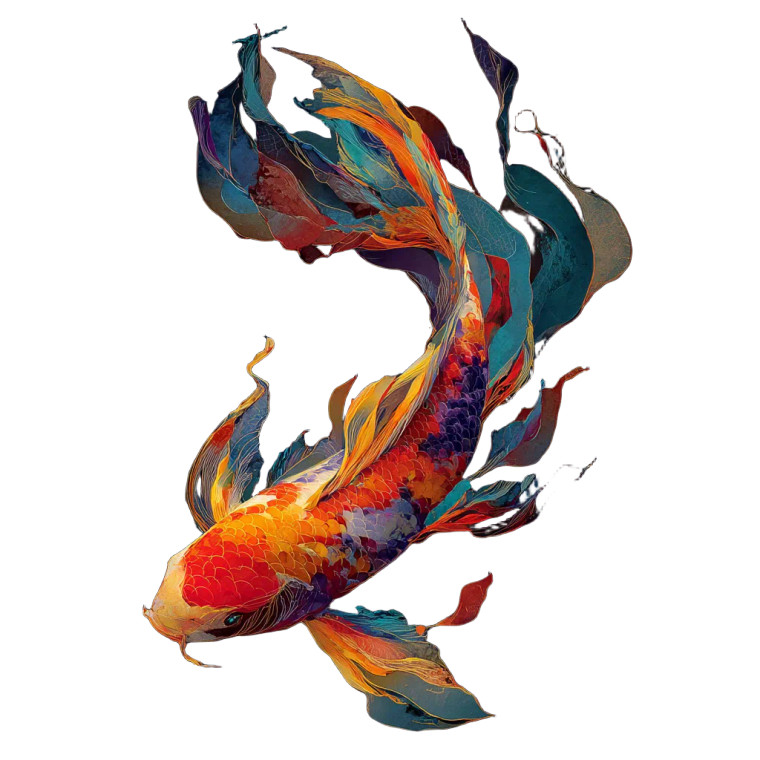 Abstract Koi Vinyl Car Decal Sticker – Waterproof & UV-Resistant 3.4133333333333336"