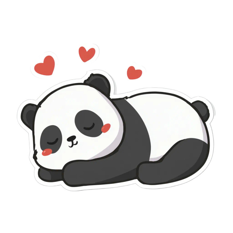Sleeping Panda Sticker Vinyl Car Decal Sticker – Waterproof & UV-Resistant 3.4133333333333336"