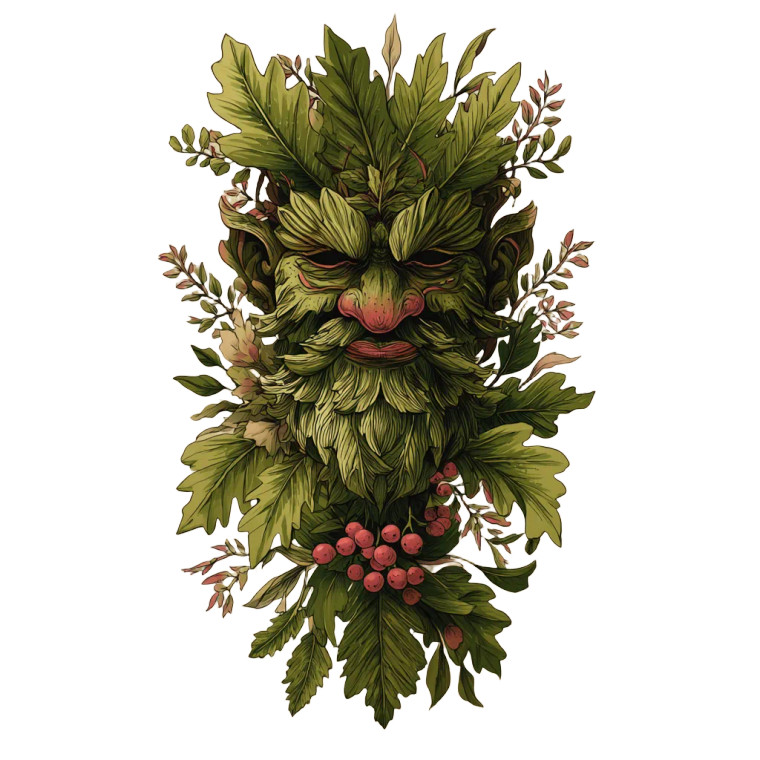 Greenman Tattoo Design Vinyl Car Decal Sticker – Waterproof & UV-Resistant 3.4133333333333336"