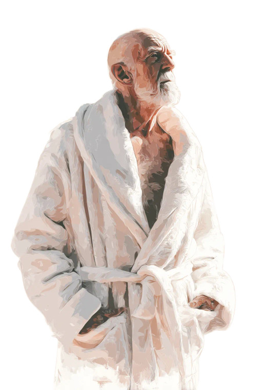 Old Man Bathrobe Vinyl Car Decal Sticker – Waterproof & UV-Resistant 4.4