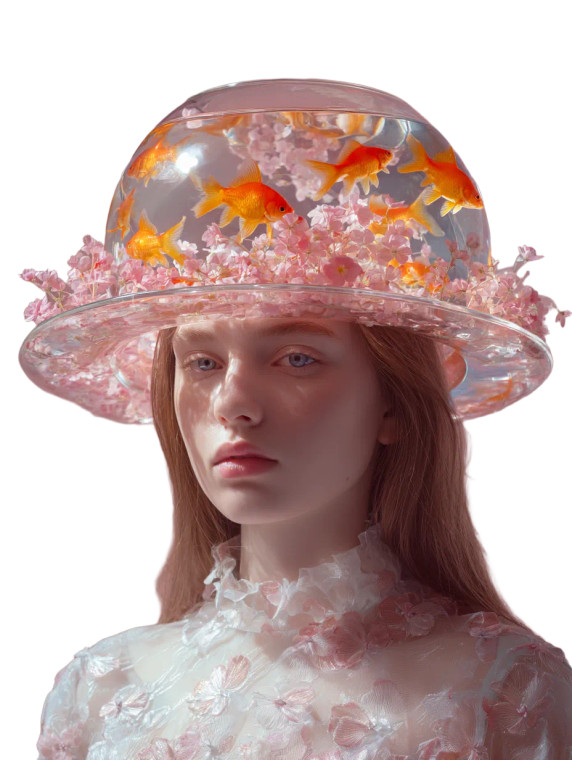 Surreal Glass Hat Vinyl Car Decal Sticker – Waterproof & UV-Resistant 8.213333333333333"