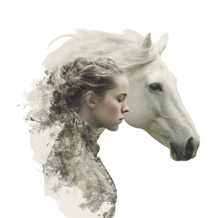 Woman-Horse Fusion Vinyl Car Decal Sticker – Waterproof & UV-Resistant 6.826666666666667"