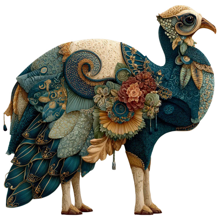 Camel-Peacock Hybrid Vinyl Car Decal Sticker – Waterproof & UV-Resistant 6.826666666666667"