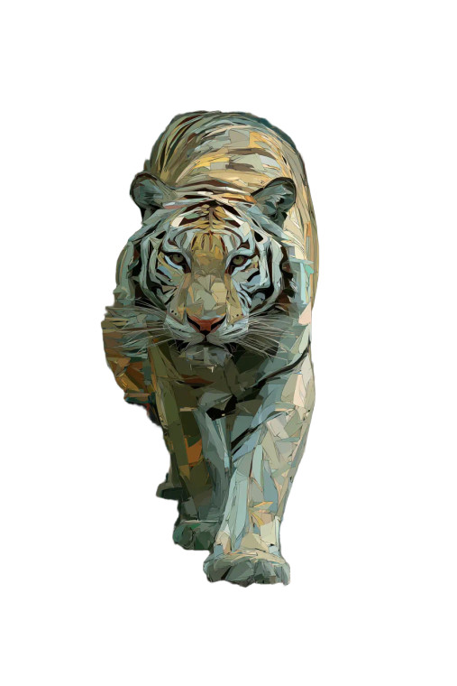 Cubist Jungle Tiger Vinyl Car Decal Sticker – Waterproof & UV-Resistant 8.96"