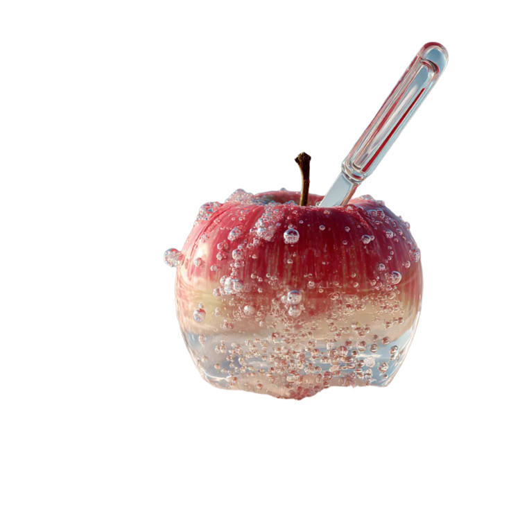 Delicate Beach Apple Vinyl Car Decal Sticker – Waterproof & UV-Resistant 3.4133333333333336"