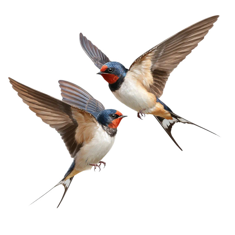 Realistic Swallows Flying Vinyl Car Decal Sticker – Waterproof & UV-Resistant 3.4133333333333336"