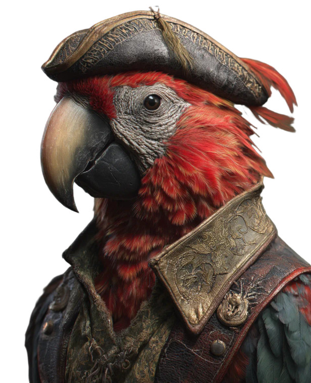 Pirate Parrot Captain V2 Vinyl Car Decal Sticker – Waterproof & UV-Resistant 3.946666666666666