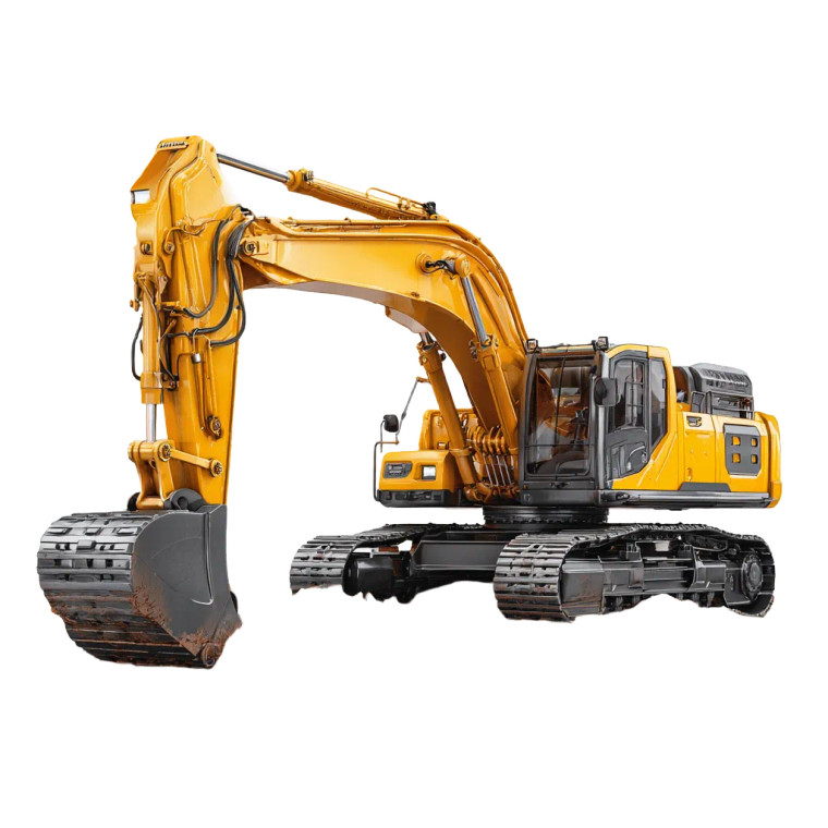 Yellow Excavator V2 Vinyl Car Decal Sticker – Waterproof & UV-Resistant 3.4133333333333336"